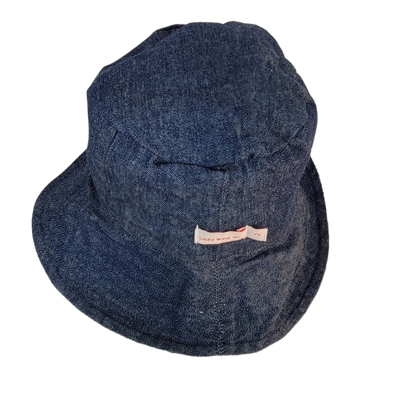 Lucky Wang NYC Cartoon Strip Reversable Chambray Bucket Hat Youth Size 2 - Picture 5 of 11